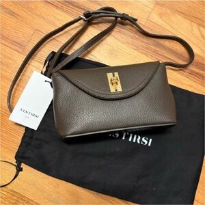 Vestirsi Brown Pebbled Italian Leather Mini Crossbody/Pouch